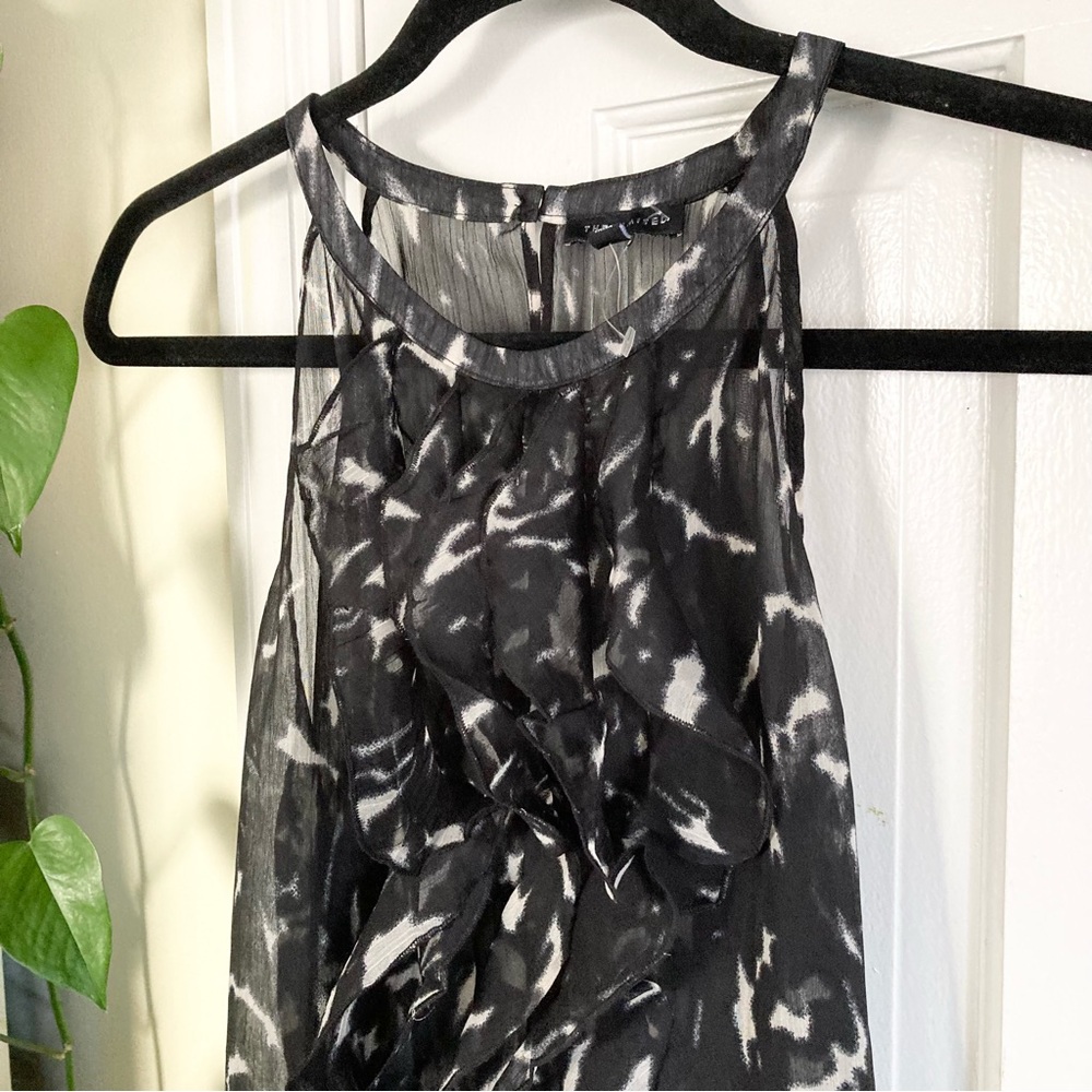 The Limited Black and White Patterned Tank Top